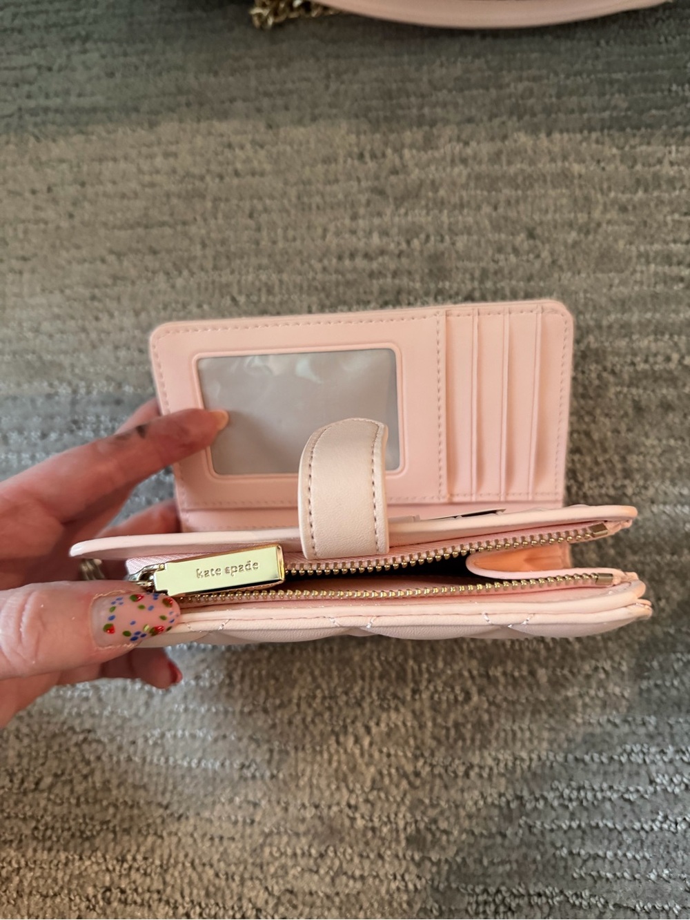 Kate Spade Quilted Blush Pink Chain Bag w/ Matching Wallet — FREE SHIPPING!! - Picture 4 of 4